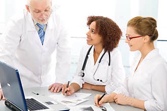 Doctor and team