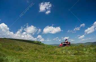 Man riding an ATV