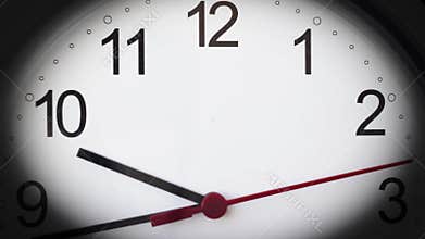Clock timelapse HD footage. Quarter to ten.