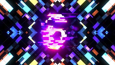 Colorful futuristic laser glitch countdown from 10 to 1 interference background numbers from 10 to 1 new dynamic holiday