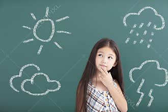 girl thinking about different weather concept