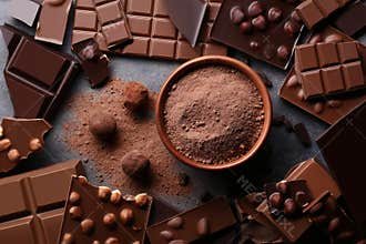 Chocolate with cocoa powder