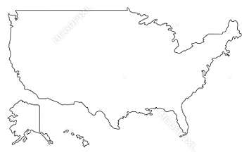 United States of America map outline vector illustartion.USA map