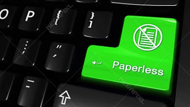 46. Paperless Moving Motion On Computer Keyboard Button.