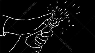 Congratulations Hand Popping Champagne2D Animation