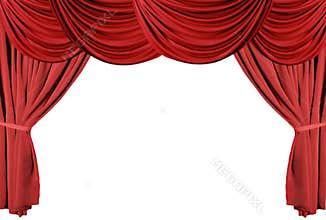 Red Draped Theater Curtains Series 3