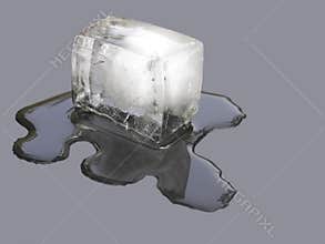 Stock Photo of Ice Cube Melting