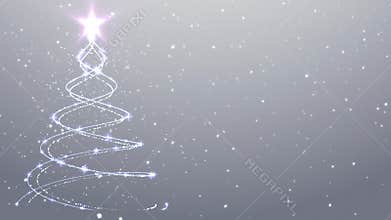 White Christmas Background Snow Falling Christmas Tree