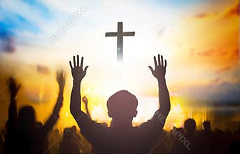 Christmas concept: worship and praise God