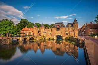 Medieval town gate in Amersfoort, Netherlands