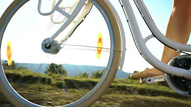 Bike ride low angle wheel