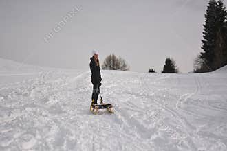 The last moments for skiing and tobogganing on the nevegal, belluno