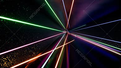 Abstract futuristic tunnel with neon light.