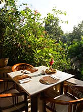 Al fresco outdoor dining area restaurant
