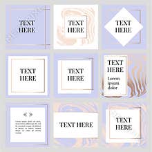 Templates Frame square fluide art instagram Gold Fashion