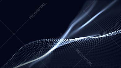 Digital wave background abstract title dark blue blurred animation of particle seamless.