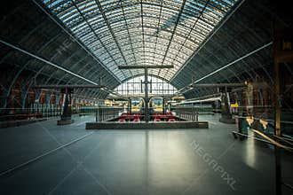 Eurostar Trains at St Pancras Station in London