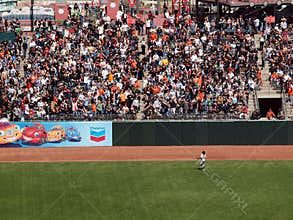 Pirate chases after a homerun ball in SF