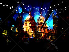 Church with Festive lights