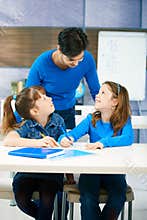 Children and teacher in classroom