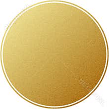 Golden label round circle with glitter texture, isolated on white. EPS 10