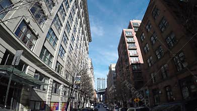 Manhattan Bridge Dolly Out Shot 4K