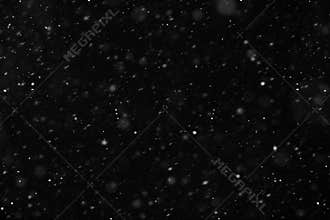 Snow Falling On Black Background