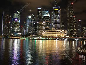 Colourful cityscape at Marina Bay