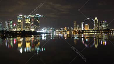 Wide view of cityscape by Marina Bay