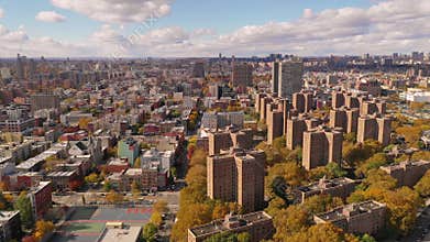 Aerial Over Baychester and the Buildings of Coop City Bronx New York