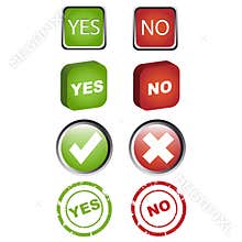 Yes and no icons set