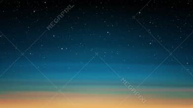 Night starry sky, sunset. blue sky background with glittering stars, cosmos. Animated space background. Seamless loop