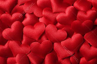 Valentines day background with red hearts