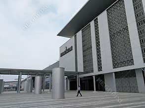 The Hong Kong-Zhuhai-Macao Bridge HZMB Macau Port Architecture Immigration Border Gate Entrance Entry Passport Gold Bus