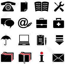 Computer icon set (black and white colors)