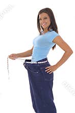 Gorgeous woman showing off her weight loss