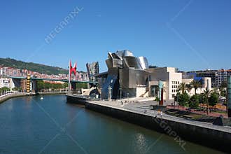 Cityscape of Bilbao. the Guggenheim museum