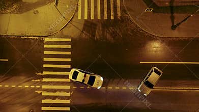 Police car chases a criminal top shot
