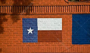 Painted Texas Flag on Brick Wall