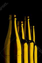 Four brown bottles