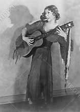 Funny Vintage Guitar, Singer, Woman, Sing