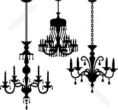 Antique Chandelier Silhouettes/eps