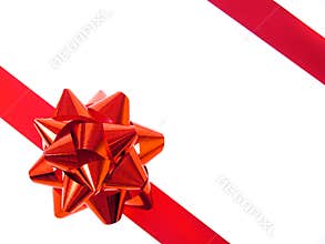 Red gift ribbon and bow