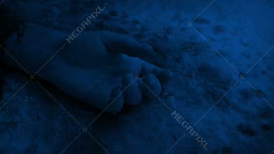 Bloody Arm On The Snow At Night