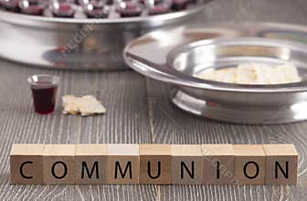 Table Set for Communion or the Lords Supper a Christian Remembrance of Jesus Christs Death