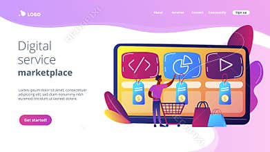 Digital service marketplace concept landing page.