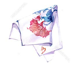 Watercolor handkerchief woman accessory  illustration