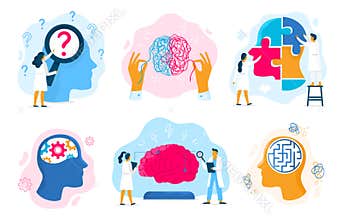 Mental health therapy. Emotional state, mentality healthcare and medical therapies prevention mental problem vector