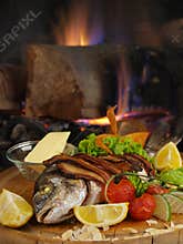 Bream in almonds