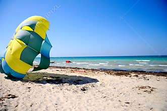 Paragliding on the beach